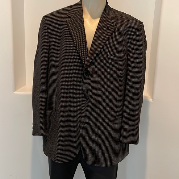 Daniel Hechter Men’s Wool Blazer Sport Coat Jacket Black Pique Size 48R - Picture 9 of 11